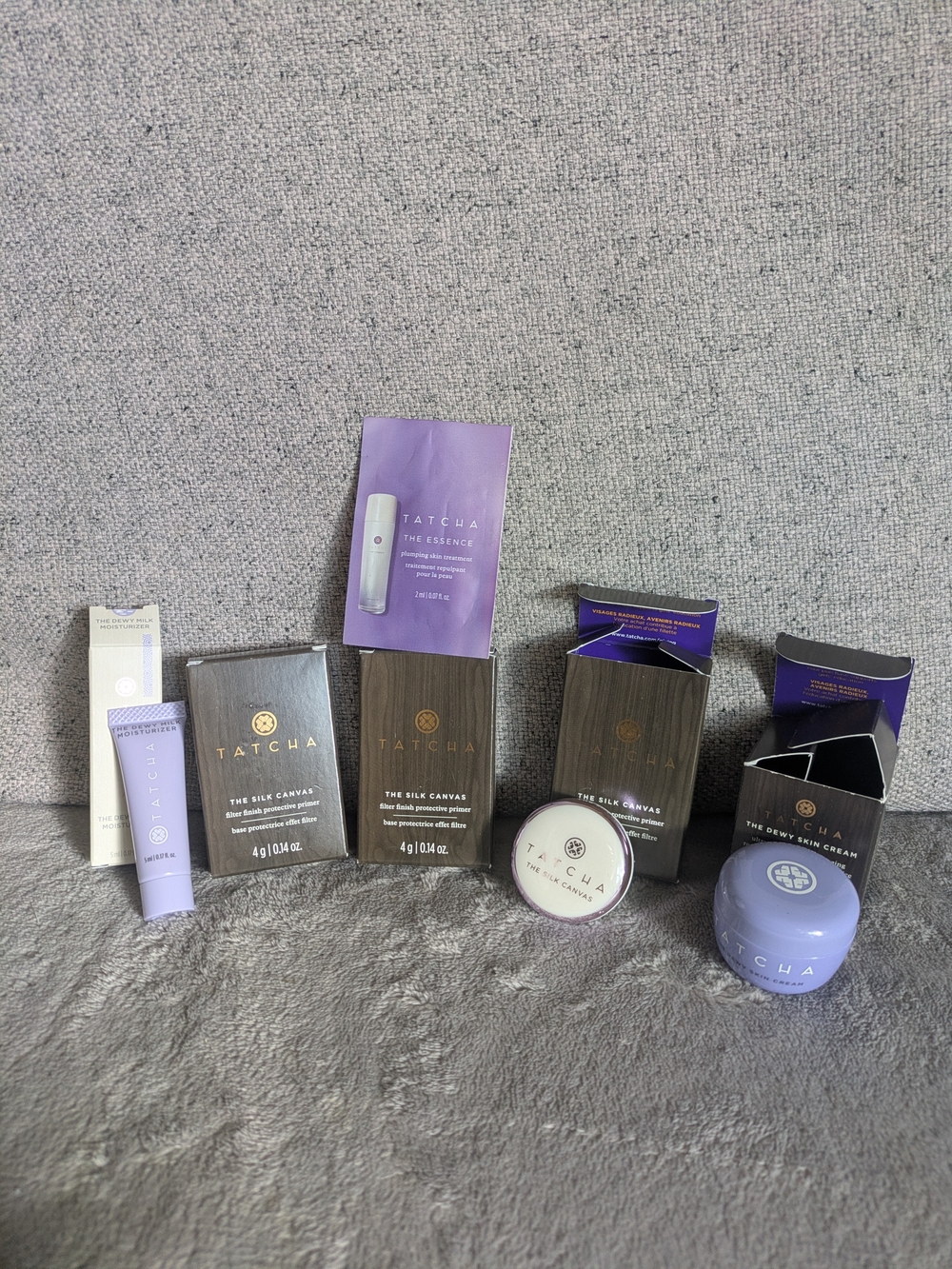 Tatcha Purple Skincare Set – The Silk Canvas & Dewy Skin Cream